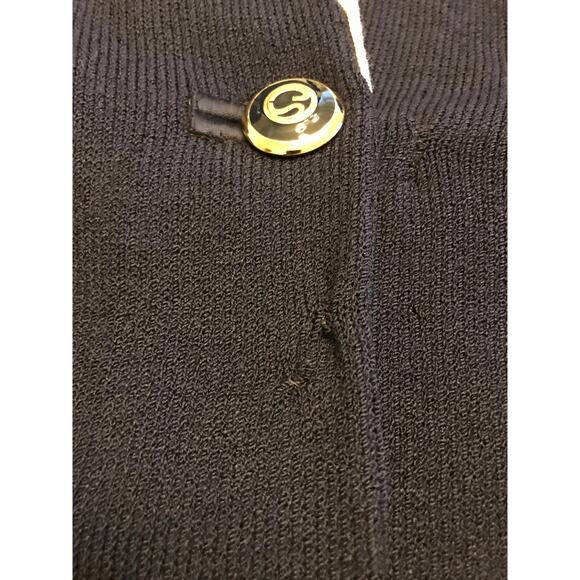 St. John Collection Santana Knit Colorblock Blazer 8 Navy Blue Ivory - Picture 13 of 13